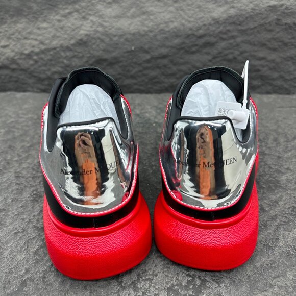 Alexander McQueen Black, Red & Silver Men's and Women's Sneakers - Picture 8 of 9